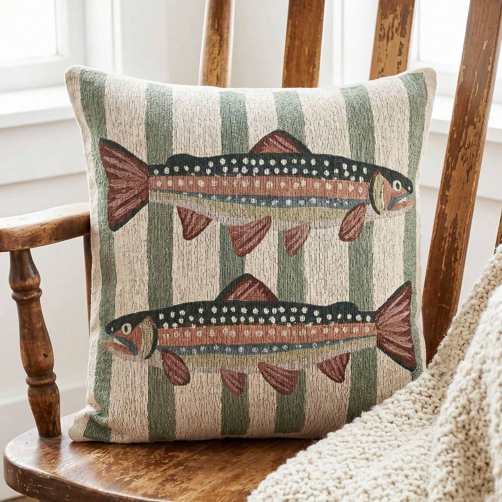 Pillow Insert 18X18 - Coussin décoratif Truite arc-en-ciel 18x18, décoration