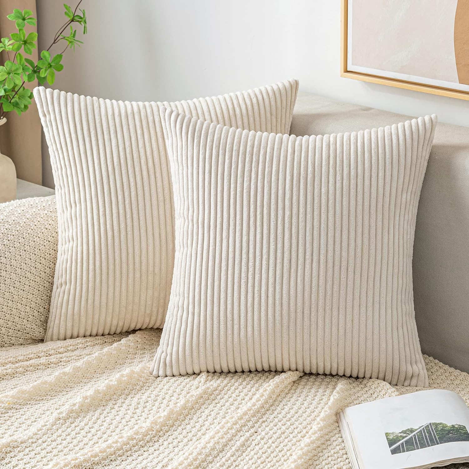 Pillow Insert 18X18 - Housses de coussin en velours côtelé,
