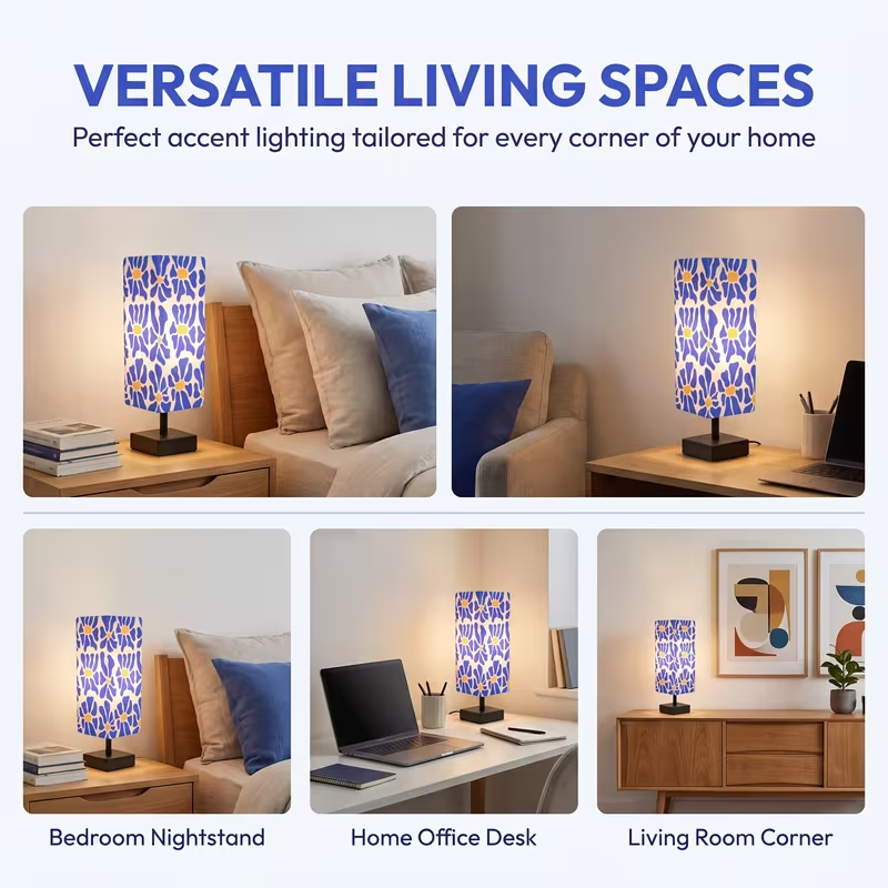 Lampe de table florale moderne - Home Textiles & Decorations avis et prix
