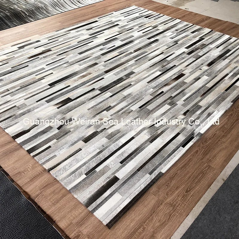 Tapis gris en patchwork de cui - Home Textiles Importers In Usa avis et prix